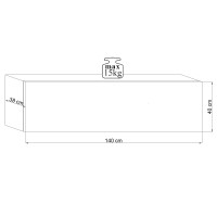 Petit meuble de rangement suspendu NEVER chêne wotan 140cm