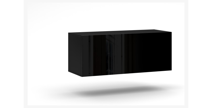 Petit meuble TV suspendu NEVER noir brillant 100cm