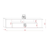 Meuble TV collection DAB 160cm coloris chêne clair et noir mat