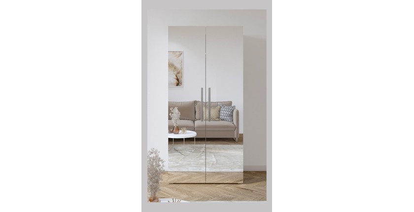 Armoire design 100 cm 2 portes avec grands miroirs collection JUPITER