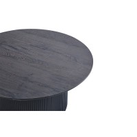 Table basse collection VAGOS effet bois brun foncé diamètre 80 cm