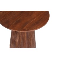 Table basse collection RIMBAUD effet bois brun clair diamètre 50 cm