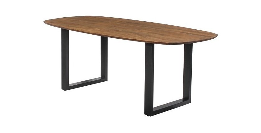 Table à manger BELLA longueur 200cm en décor bois exotique mangolia