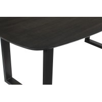 Table à manger BELLA longueur 200cm en décor bois exotique mangolia noir