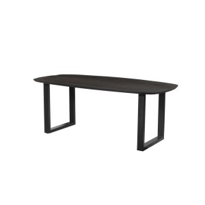 Table à manger BELLA longueur 200cm en décor bois exotique mangolia noir