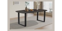 Table à manger BELLA longueur 200cm en décor bois exotique mangolia noir