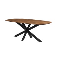 Table à manger BELLA longueur 200cm en bois brut exotique mangolia