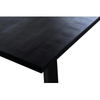 Table à manger AWANI longueur 160cm en bois exotique mangolia noir