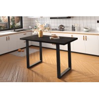 Table à manger AWANI longueur 160cm en bois exotique mangolia noir