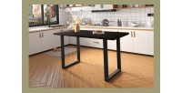 Table à manger AWANI longueur 180cm en bois exotique mangolia noir