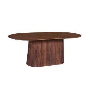 Table collection RIMBAUD effet bois brun clair longueur 200 cm