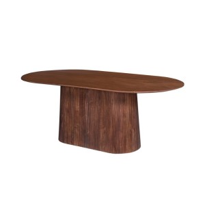 Table collection RIMBAUD effet bois brun clair longueur 200 cm