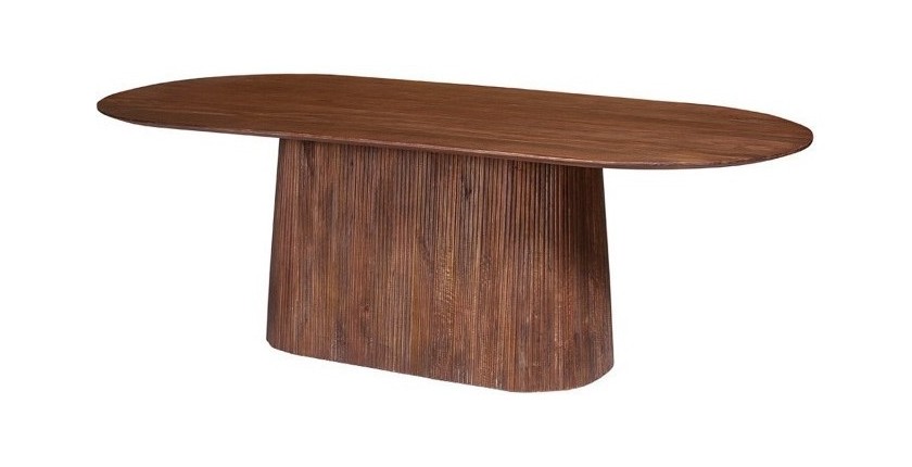 Table collection RIMBAUD effet bois brun clair longueur 230 cm