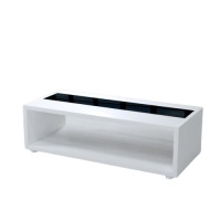 Table basse DANN style contemporain blanc et noir brillant - L 116 x l 51 cm