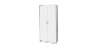 Armoire 2 portes coloris blanc collection REY. Garde Robe idéal pour votre entrée ou votre buanderie