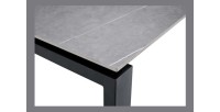 Table à manger ATHENA longueur 180cm avec plateau de 12mm en pierre effet marbre gris