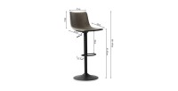 Tabouret de bar style vintage coloris gris. Collection SOUL