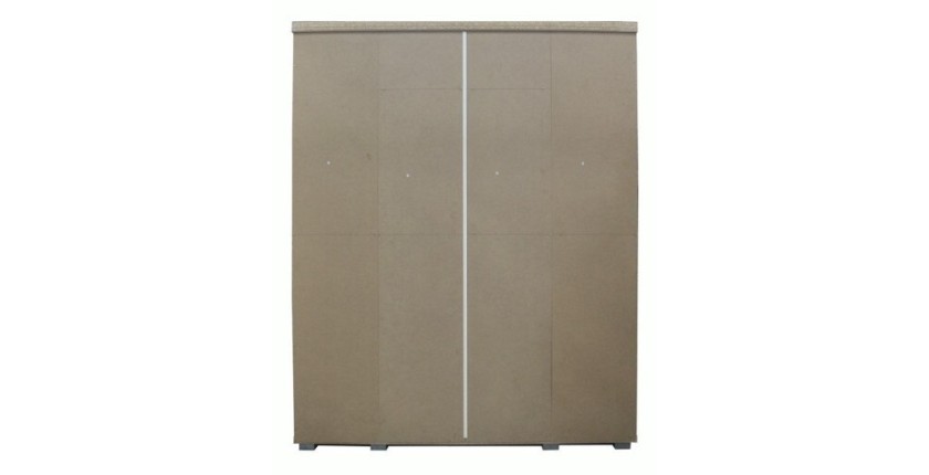Armoire, garde-robe, collection TOM, 4 portes 160 cm, penderie intégrée coloris blanc