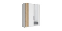 Armoire design 200cm coloris blanc et chêne collection VARIA