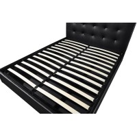 Lit coffre design coloris noir pour adulte collection RICO, 160x200 cm, sommier inclus