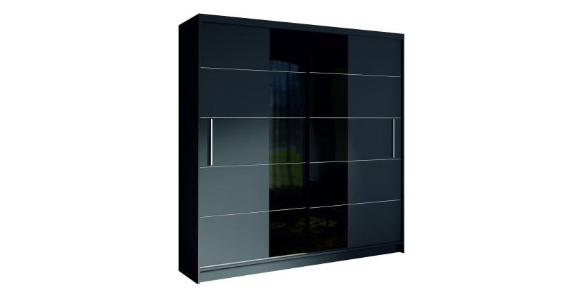 Armoire design 200cm coloris gris graphite et noir collection NARAGO