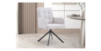 Chaise pivotante en tissu collection PLUMO coloris ecru