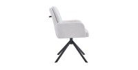 Chaise pivotante en tissu collection PLUMO coloris ecru