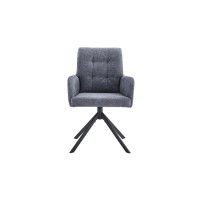 Chaise pivotante en tissu collection PLUMO coloris gris foncé