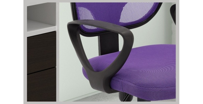 Chaise de bureau IPOLIST Tissu filet mauve, idéal pour un bureau confortable et moderne