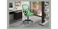 Chaise de bureau IPOLIST Tissu filet vert, idéal pour un bureau confortable et moderne