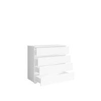 Commode 4 tiroirs coloris blanc, collection NOFI, idéal pour pour votre chambre