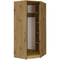 Armoire d'angle pour dressing collection KANELLE coloris chêne clair.