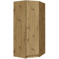 Armoire d'angle pour dressing collection KANELLE coloris chêne clair.