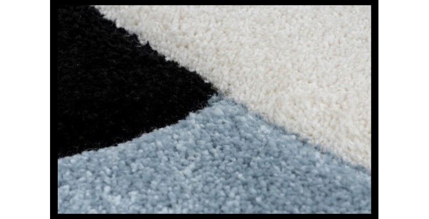 Tapis 150x80cm, design A223O coloris bleu - Confort et élégance pour votre intérieur