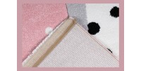 Tapis 150x80cm, design A423O coloris rose - Confort et élégance pour votre intérieur