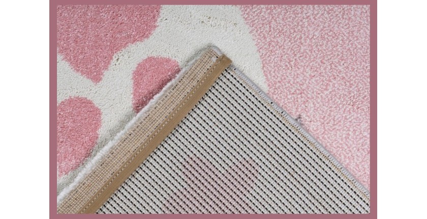 Tapis 150x80cm, design A723O coloris rose - Confort et élégance pour votre intérieur