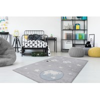 Tapis 150x80cm, design A033O coloris gris - Confort et élégance pour votre intérieur