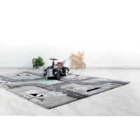 Tapis 150x80cm, design A133O coloris gris - Confort et élégance pour votre intérieur
