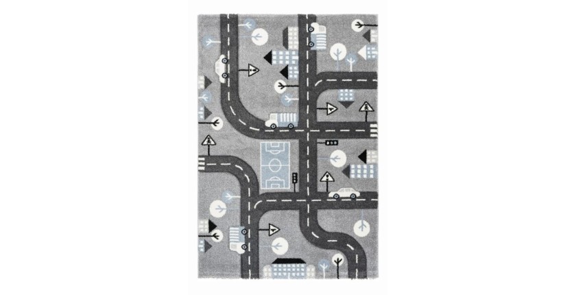 Tapis 150x80cm, design A133O coloris gris - Confort et élégance pour votre intérieur