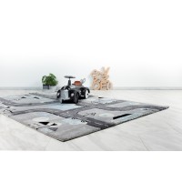 Tapis 170x120cm, design A133O coloris gris - Confort et élégance pour votre intérieur