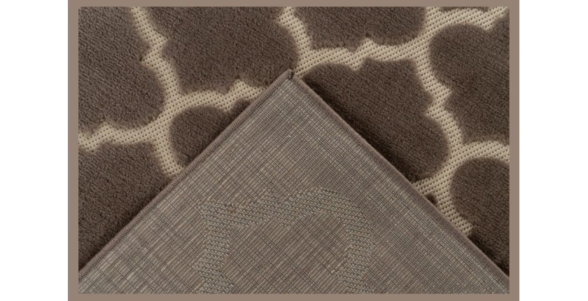 Tapis 150x80cm, design A102A coloris taupe - Confort et élégance pour votre intérieur