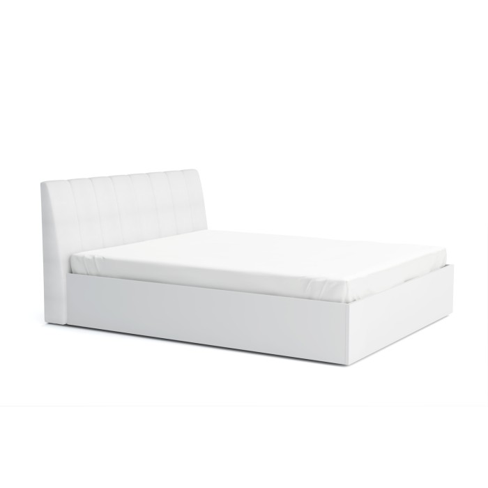 Lit Design collection VERONA avec option Coffre 180x200, coloris blanc