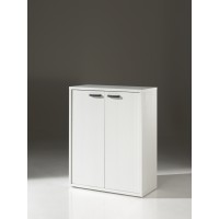 Rangement Bureau - Meuble 2 Portes coloris Blanc mat | Collection SOON | Meublorama