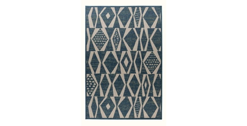 Tapis 150x80cm, design C203I coloris bleu - Confort et élégance pour votre intérieur