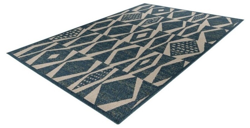 Tapis 230x160cm, design C203I coloris bleu - Confort et élégance pour votre intérieur