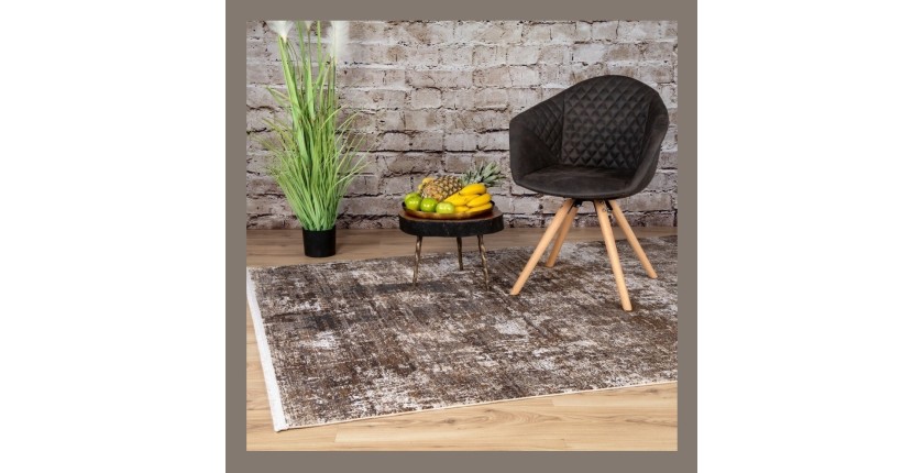 Tapis 290x200cm, design C309E coloris ivoire - Confort et élégance pour votre intérieur