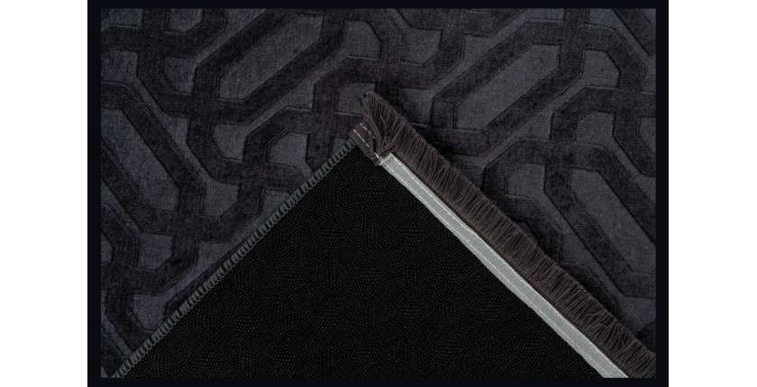 Tapis 140x80cm, design D012A coloris graphite - Confort et élégance pour votre intérieur