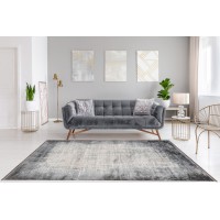 Tapis 170x120cm, design E109E coloris argent - Confort et élégance pour votre intérieur