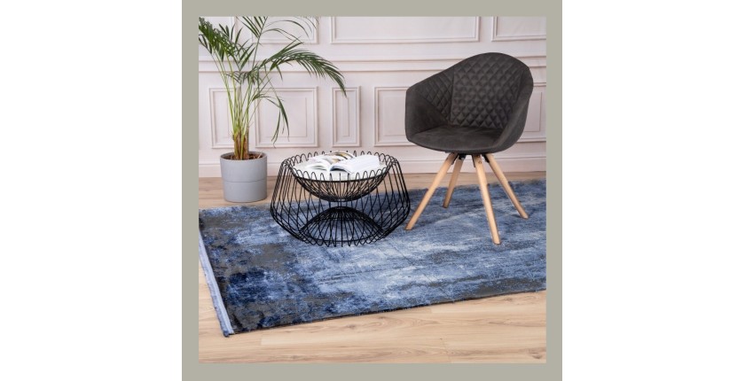 Tapis 230x160cm, design E409E coloris bleu - Confort et élégance pour votre intérieur