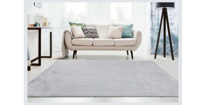 Tapis 110x60cm, design E005N coloris argent - Confort et élégance pour votre intérieur